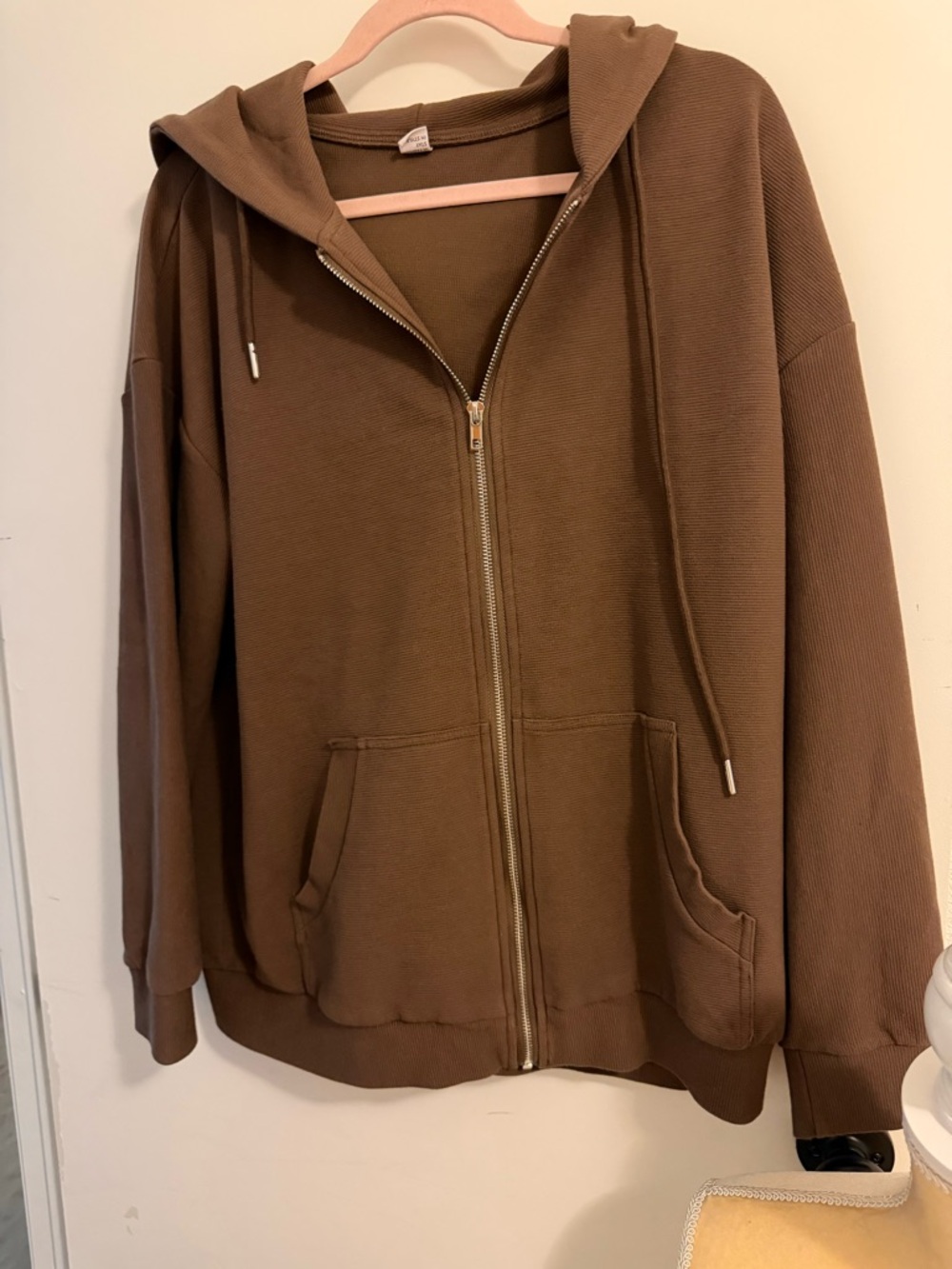 Brown Zip-Up Hoodie
